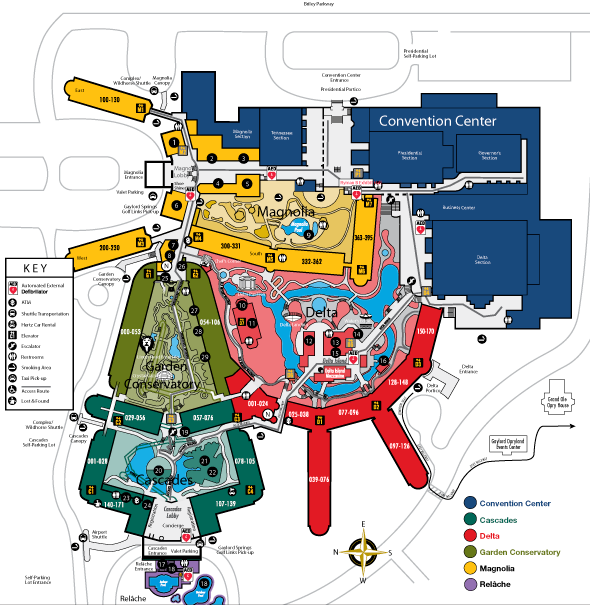 Map of the Gaylord Opryland Hotel and Convention Center